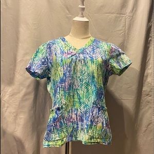 White Cross Scrub Top